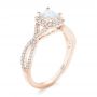 18k Rose Gold 18k Rose Gold Custom Diamond Halo Engagement Ring - Three-Quarter View -  102751 - Thumbnail