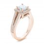 14k Rose Gold 14k Rose Gold Custom Diamond Halo Engagement Ring - Three-Quarter View -  102809 - Thumbnail
