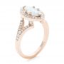 18k Rose Gold 18k Rose Gold Custom Diamond Halo Engagement Ring - Three-Quarter View -  102910 - Thumbnail