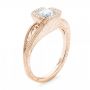 18k Rose Gold 18k Rose Gold Custom Diamond Halo Engagement Ring - Three-Quarter View -  102936 - Thumbnail