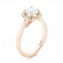 18k Rose Gold 18k Rose Gold Custom Diamond Halo Engagement Ring - Three-Quarter View -  103002 - Thumbnail