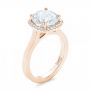 14k Rose Gold 14k Rose Gold Custom Diamond Halo Engagement Ring - Three-Quarter View -  103005 - Thumbnail