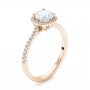 18k Rose Gold 18k Rose Gold Custom Diamond Halo Engagement Ring - Three-Quarter View -  103037 - Thumbnail