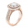 18k Rose Gold 18k Rose Gold Custom Diamond Halo Engagement Ring - Three-Quarter View -  103223 - Thumbnail