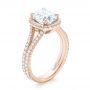 14k Rose Gold 14k Rose Gold Custom Diamond Halo Engagement Ring - Three-Quarter View -  103353 - Thumbnail