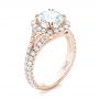 14k Rose Gold 14k Rose Gold Custom Diamond Halo Engagement Ring - Three-Quarter View -  103357 - Thumbnail