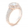 14k Rose Gold 14k Rose Gold Custom Diamond Halo Engagement Ring - Three-Quarter View -  103394 - Thumbnail