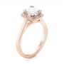 14k Rose Gold 14k Rose Gold Custom Diamond Halo Engagement Ring - Three-Quarter View -  103515 - Thumbnail
