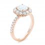 18k Rose Gold 18k Rose Gold Custom Diamond Halo Engagement Ring - Three-Quarter View -  103588 - Thumbnail