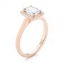 14k Rose Gold Custom Diamond Halo Engagement Ring - Three-Quarter View -  103914 - Thumbnail