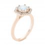 18k Rose Gold 18k Rose Gold Custom Diamond Halo Engagement Ring - Three-Quarter View -  103992 - Thumbnail