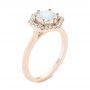 14k Rose Gold 14k Rose Gold Custom Diamond Halo Engagement Ring - Three-Quarter View -  103992 - Thumbnail