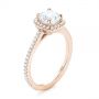 18k Rose Gold 18k Rose Gold Custom Diamond Halo Engagement Ring - Three-Quarter View -  104686 - Thumbnail