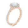 14k Rose Gold 14k Rose Gold Custom Diamond Halo Engagement Ring - Three-Quarter View -  106108 - Thumbnail