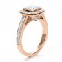 14k Rose Gold 14k Rose Gold Custom Diamond Halo Engagement Ring - Three-Quarter View -  1116 - Thumbnail