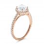 14k Rose Gold 14k Rose Gold Custom Diamond Halo Engagement Ring - Three-Quarter View -  1123 - Thumbnail
