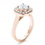14k Rose Gold 14k Rose Gold Custom Diamond Halo Engagement Ring - Three-Quarter View -  1330 - Thumbnail