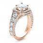 14k Rose Gold 14k Rose Gold Custom Diamond Halo Engagement Ring - Three-Quarter View -  1436 - Thumbnail