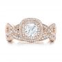 18k Rose Gold 18k Rose Gold Custom Diamond Halo Engagement Ring - Three-Quarter View -  102119 - Thumbnail