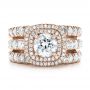 14k Rose Gold 14k Rose Gold Custom Diamond Halo Engagement Ring - Three-Quarter View -  103139 - Thumbnail