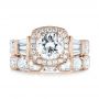 14k Rose Gold 14k Rose Gold Custom Diamond Halo Engagement Ring - Three-Quarter View -  103436 - Thumbnail