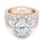 14k Rose Gold 14k Rose Gold Custom Diamond Halo Engagement Ring - Flat View -  102156 - Thumbnail
