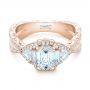 14k Rose Gold 14k Rose Gold Custom Diamond Halo Engagement Ring - Flat View -  102263 - Thumbnail
