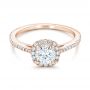 14k Rose Gold 14k Rose Gold Custom Diamond Halo Engagement Ring - Flat View -  102317 - Thumbnail