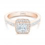 14k Rose Gold 14k Rose Gold Custom Diamond Halo Engagement Ring - Flat View -  102437 - Thumbnail