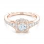 14k Rose Gold 14k Rose Gold Custom Diamond Halo Engagement Ring - Flat View -  102597 - Thumbnail