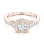 14k Rose Gold 14k Rose Gold Custom Diamond Halo Engagement Ring - Flat View -  102597 - Thumbnail