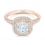 14k Rose Gold 14k Rose Gold Custom Diamond Halo Engagement Ring - Flat View -  102771 - Thumbnail