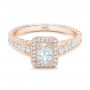 14k Rose Gold 14k Rose Gold Custom Diamond Halo Engagement Ring - Flat View -  102813 - Thumbnail