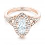18k Rose Gold 18k Rose Gold Custom Diamond Halo Engagement Ring - Flat View -  102910 - Thumbnail