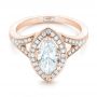 14k Rose Gold 14k Rose Gold Custom Diamond Halo Engagement Ring - Flat View -  102910 - Thumbnail