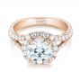 14k Rose Gold 14k Rose Gold Custom Diamond Halo Engagement Ring - Flat View -  103357 - Thumbnail