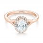 14k Rose Gold 14k Rose Gold Custom Diamond Halo Engagement Ring - Flat View -  103413 - Thumbnail