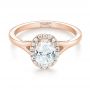 14k Rose Gold 14k Rose Gold Custom Diamond Halo Engagement Ring - Flat View -  103413 - Thumbnail