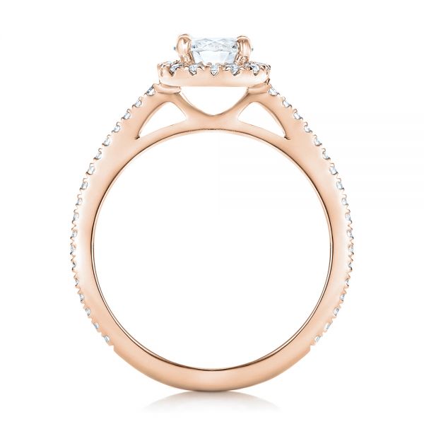 14k Rose Gold 14k Rose Gold Custom Diamond Halo Engagement Ring - Front View - 102317