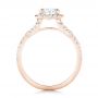 18k Rose Gold 18k Rose Gold Custom Diamond Halo Engagement Ring - Front View -  102748 - Thumbnail