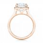 18k Rose Gold 18k Rose Gold Custom Diamond Halo Engagement Ring - Front View -  103005 - Thumbnail