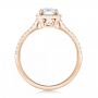 18k Rose Gold 18k Rose Gold Custom Diamond Halo Engagement Ring - Front View -  103037 - Thumbnail