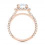 18k Rose Gold 18k Rose Gold Custom Diamond Halo Engagement Ring - Front View -  103357 - Thumbnail