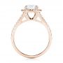18k Rose Gold 18k Rose Gold Custom Diamond Halo Engagement Ring - Front View -  103427 - Thumbnail