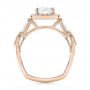 18k Rose Gold 18k Rose Gold Custom Diamond Halo Engagement Ring - Front View -  103436 - Thumbnail