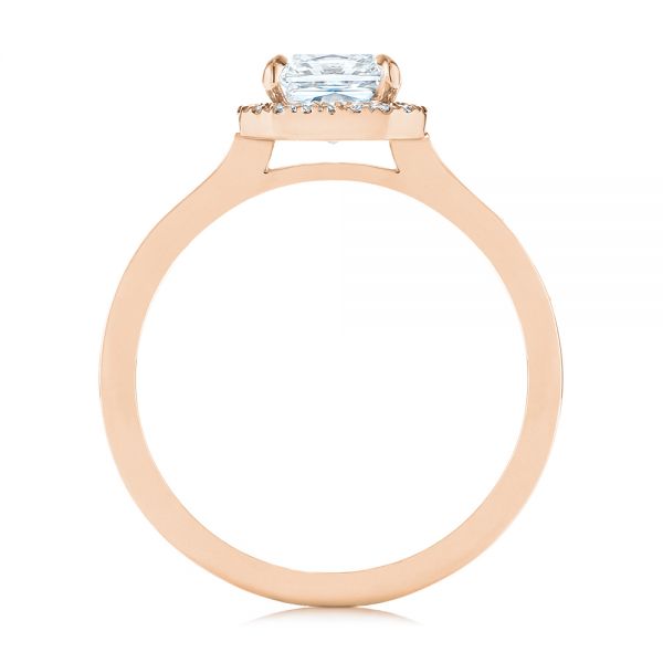 14k Rose Gold 14k Rose Gold Custom Diamond Halo Engagement Ring - Front View -  104070