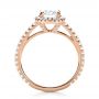 18k Rose Gold 18k Rose Gold Custom Diamond Halo Engagement Ring - Front View -  1123 - Thumbnail