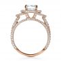 14k Rose Gold 14k Rose Gold Custom Diamond Halo Engagement Ring - Front View -  1128 - Thumbnail