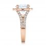 14k Rose Gold 14k Rose Gold Custom Diamond Halo Engagement Ring - Side View -  100484 - Thumbnail