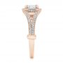 18k Rose Gold 18k Rose Gold Custom Diamond Halo Engagement Ring - Side View -  100651 - Thumbnail